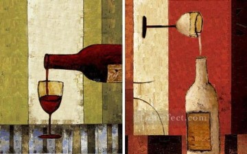 vino 2 secciones original decorada Pinturas al óleo